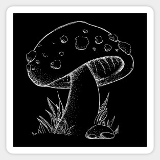 Hand drawn Mushroom with DotWork Sticker